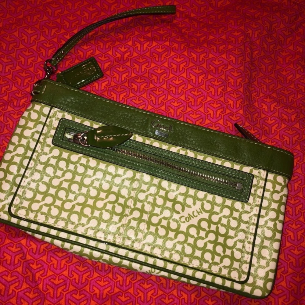 Green coach wristlet